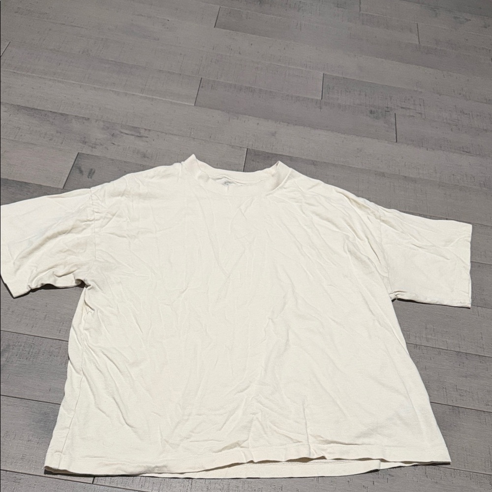 American Eagle Outfitters Oversized Crewneck Tee - Off-White